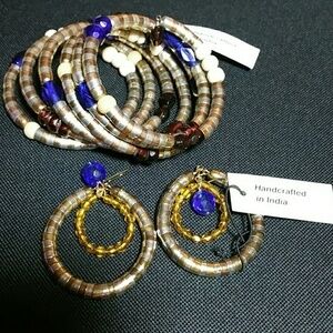 NWT Artisan Made XL Bracelet & Earrings